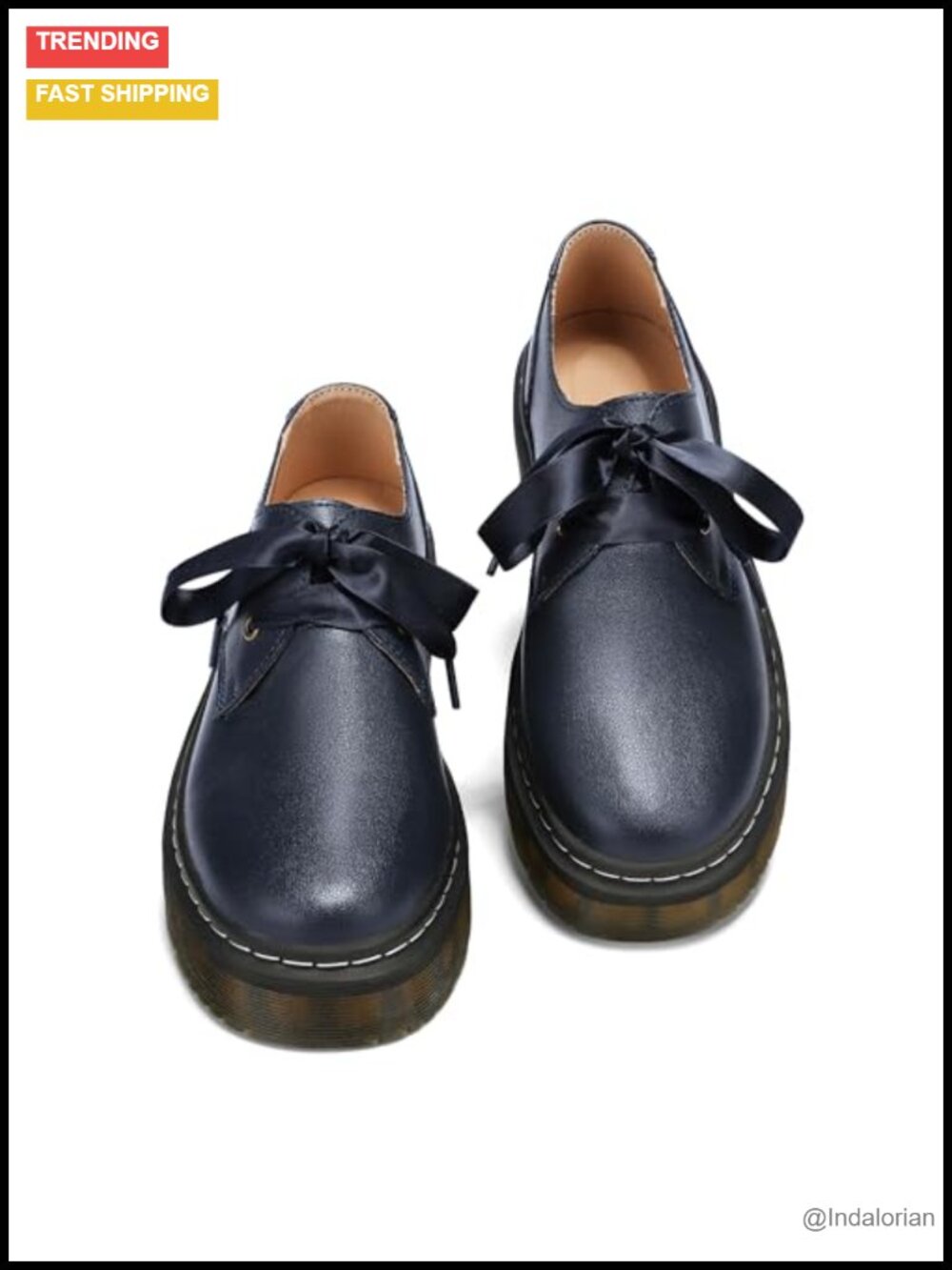 Women Lace-Up Platform Chunky Loafers Lug Sole Oxford Dress Shoes